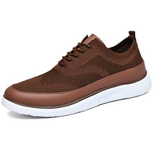 Load image into Gallery viewer, konhill Men's Mesh Sneakers Oxfords - Casual Lightweight Fashion Dress Shoes 9.5 US Brown,Label 43