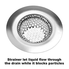 Load image into Gallery viewer, 2 Pack - 2.25" Top / 1" Basket- Sink Strainer Bathroom Sink, Utility, Slop, Laundry, RV and Lavatory Sink Drain Strainer Hair Catcher. Stainless Steel - Hilltop Products