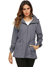 Load image into Gallery viewer, Avoogue Warm Rain Coats for Women Water-Resistant Jacket Gray XXL