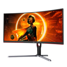 Load image into Gallery viewer, AOC CU34G3S 34" Frameless Curved Ultrawide Gaming Monitor, WQHD 3440 x1440, 165Hz 1ms, FreeSync Premium, Height Adjustable, 3-Year Zero-Bright-dot