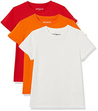 Load image into Gallery viewer, Kid Nation Kids Unisex 3 Packs 100% Cotton Tagless Short Sleeve Crewneck T Shirts S Red+Orange+White