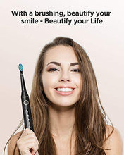 Load image into Gallery viewer, Fairywill Electric Toothbrush for Adults with 5 Modes, Smart Timer, 8 Brush Heads, Fully Rechargeable with One 4 Hr Charge Last 30 Days, Whitening Ultra Sonic Toothbrushes with A Travel Case in Black