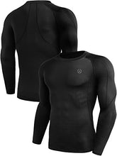 Load image into Gallery viewer, Neleus Men's 3 Pack Compression Workout Long Sleeve Shirts,5030,Black,Grey,Red,3XL