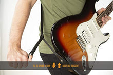 Load image into Gallery viewer, Levy's Leathers Right Height Guitar Strap with RipChord Quick Adjustment Technology; 2.5" Wide Suede - Black (MRHSP-BLK)