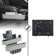 Load image into Gallery viewer, Headlight Switch Compatible with Silverado + JOYTUTUS 2 Pack Grey Car Seat Gap Filler Organizer