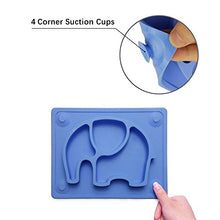 Load image into Gallery viewer, Silicone Suction Plates for Toddlers - SILIVO Non Slip Toddler Plates for Babies,Kids and Children - Baby Plates with Suction Cups Fits Most Highchair Trays - Blue