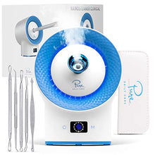 Load image into Gallery viewer, NanoSteamer Clinical - 10-in-1 Smart Steam Dermatologist Grade Ionic Facial Steamer with 2 Multi-Position Steam Nozzles - Digital LCD Screen - Extraction Set - 6 Pre-Programmed Professional Modes