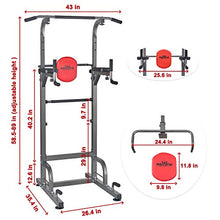 Load image into Gallery viewer, RELIFE REBUILD YOUR LIFE Power Tower Workout Dip Station for Home Gym Strength Training Fitness Equipment Newer Version