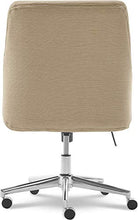 Load image into Gallery viewer, Serta Leighton Home Office Memory Foam, Height-Adjustable Desk Accent Chair with Chrome-Finished Stainless-Steel Base, Twill Fabric, Stoneware Beige