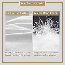 Load image into Gallery viewer, Ubauba All-Season Queen Down Comforter 100% Cotton Quilted Feather Comforter with Corner Tabs. Lightweight Goose Down Duvet Insert White Cotton Comforter - Queen/Full 90x90