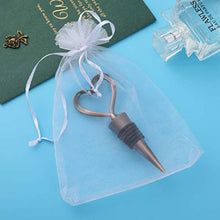 Load image into Gallery viewer, WeddParty 24 PCS Wedding Favor for Guests, Heart Wine Bottle Stopper Champagne Saver with White Organza Gift Bags for Baby Shower Favor Bridal Shower Party Souvenir Gift Supplies (Antique Copper, 24)