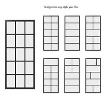 Load image into Gallery viewer, BARNSMITH 36" x84" Aluminum Glass Sliding Barn Door Panel Heavy Duty DIY Frosted Tempered Glass Door Slab Assemble Required (Sliding Hardware not Included)