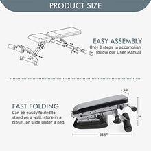 Load image into Gallery viewer, RitFit Adjustable / Foldable Utility Weight Bench for Home Gym, Weightlifting and Strength Training - Bonus Workout Poster with 35 Total Body Exercises (Upgraded Version)