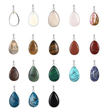 Load image into Gallery viewer, 20pcs Teardrop Water Drop Shape Healing Chakra Charm Beads Crystal Quartz Stone Random Color Pendants for Necklace Jewelry Making