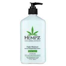 Load image into Gallery viewer, Hempz Natural Triple Moisture Herbal Whipped Body Cream with 100% Pure Natural Hemp Seed Oil for 24-Hour Hydration