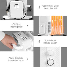 Load image into Gallery viewer, PETSITE Oil Filled Radiator Heater, 1500W Portable Space Heater with 3 Heating Modes & Adjustable Thermostat, Tip-Over & Overheat Protection, Electric Quiet Heater w/ Wheels for Home Office Indoor Use