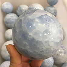Load image into Gallery viewer, 1pc 60mm - 70mm Natural Aquamarine Crystal Sphere Balls Beautiful Kyanite Crystal Ball for Decorative