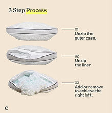 Load image into Gallery viewer, Coop Home Goods - Eden Adjustable Pillow - Shredded Memory Foam with Cooling Gel - Lulltra Washable Cover from Bamboo Derived Rayon - CertiPUR-US/GREENGUARD Gold Certified (Queen)