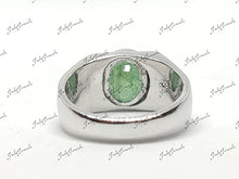 Load image into Gallery viewer, Mens Emerald Band Emerald Astrological Ring 925 Silver Natural Emerald Men Ring 3.20 Ct Emerald Mens Ring Solid Silver Emerald Ring