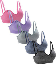 Load image into Gallery viewer, Suekaphin Nursing Bra 5pack Wireless Deep V Neck Maternity Nursing Bra Bralette Sleeping Breastfeeding with Extra Extenders,Medium,Melange-A