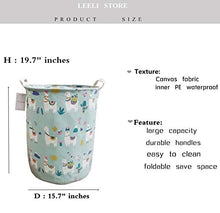 Load image into Gallery viewer, LEELI laundry Hamper with Handles-Collapsible Canvas Basket for Storage Bin,Kids Room,Home Organizer,Nursery Storage,Baby Hamper,19.7×15.7 (llama&alpaca)