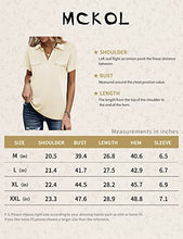 Load image into Gallery viewer, MCKOL Collared Shirts for Women Business Casual Tops for Women Summer Tops and Blouses Plus Size Short Sleeve V Neck Polo Shirts Loose Fit Comfy Shirts Fashion 2022 Beige XXL