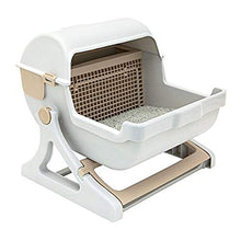 Load image into Gallery viewer, Le you pet semi-automatic quick cleaning cat litter box, Luxury cat toilet(white / milk brown)