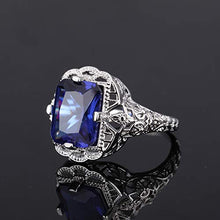 Load image into Gallery viewer, Huge Natural 3.5Ct Tanzanite Silver Ring Women Wedding Engagement (mazarine #8)