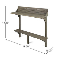Load image into Gallery viewer, Christopher Knight Home 304147 Caribbean Outdoor Acacia Wood Balcony Bar Set, 3-Pcs Set, Grey Finish