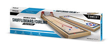 Load image into Gallery viewer, GoSports Shuffleboard and Curling 2 in 1 Table Top Board Game with 8 Rollers - Great for Family Fun