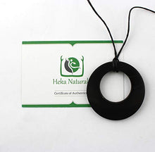 Load image into Gallery viewer, Heka Naturals Shungite Pendant Necklace, Double Circle EMF Protection Pendant | Shungite Jewelry is Trendy and Used for Chakra and Energy Balancing | Double Circle