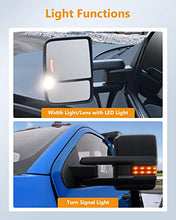 Load image into Gallery viewer, ITOPUP Towing Mirrors Fit for 2008-2013 for Chevy Silverado for GMC Sierra All Models Tow Mirrors with Power Heated Turn Signal Light Width Light 1 Pair of Mirrors Left Side and Right Side Black
