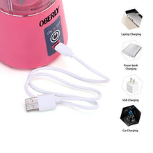 Load image into Gallery viewer, Portable Blender, OBERLY Smoothie Juicer Cup - Six Blades in 3D, 13oz Fruit Mixing Machine with 2000mAh USB Rechargeable Batteries, Ice Tray, Detachable Cup