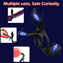 Load image into Gallery viewer, Vibrator for Couple, 3 in 1 Vibrating Cock Ring with 10 Modes, Men's Penis Rings Vibrators, Perineum Mens Vibrator, G spot, Clitorals Stimulator for Women, Sex Novelties, Adult Sex Toys & Games