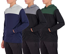 Load image into Gallery viewer, 3 Pack: Boys Girls Youth Teen Mesh Dry Dri Fit Long Sleeve Active Athletic Hoodie Sweatshirt Tops Gym Basketball Clothes Wicking Sweater Uniform Clothes Kids Plain Ninos Warm Soft -Set 1, XS (4/5)
