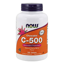 Load image into Gallery viewer, NOW Supplements, Vitamin C-500, Antioxidant Protection*, Cherry-Berry Flavor, 100 Chewable Lozenges