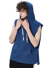 Load image into Gallery viewer, Zengjo Sleeveless Hoodie Men(XL,Blue)