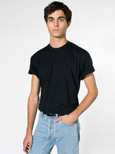 Load image into Gallery viewer, American Apparel Men 50/50 Crewneck T-Shirt Size XL Black Aqua