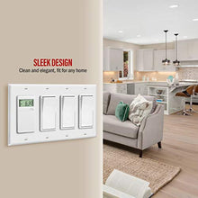 Load image into Gallery viewer, ENERLITES Decorator Light Switch or Receptacle Outlet Wall Plate, Gloss Finish, Size 4-Gang 4.50" x 8.19", Polycarbonate Thermoplastic, 8834-W, White, Standard Size