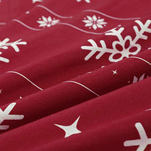 Load image into Gallery viewer, Vaulia Soft Microfiber Sheets, Red and White Color Snowflake King Size 3-Piece Set (1 Fitted Sheet, 2 Pillowcases)