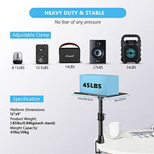 Load image into Gallery viewer, Professional Studio Monitor Speaker Stands Pair, High-Strength Aluminum Alloy, Height Adjustable, Bietrun Universal Desk Mount Shelf Tray Stands for Desktop Speaker, Bookshelf Speaker, Laptop