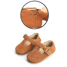 Load image into Gallery viewer, THEE BRON Infant Toddler Baby Soft Sole Leather Shoes for Girls Boys Walking Sneakers (9-12 Months-12.5cm, Brown)
