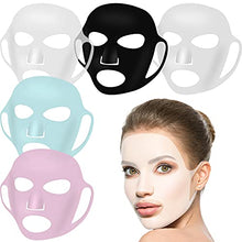 Load image into Gallery viewer, 5 Pieces Reusable Silicone Facial Mask Facial Mask Cover Silicone Skin Mask Reusable Moisturizing Face Silicone Face Wrap for Sheet Prevent Evaporation Masks Face Care Tool (Vivid Colors)
