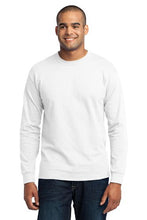 Load image into Gallery viewer, Port & Company Men's Long Sleeve 50/50 Cotton/Poly T Shirt M White