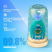Load image into Gallery viewer, NOHOO Kids Electric Toothbrush, U Shape Whole Mouth Baby Toothbrush, Wireless Rechargeable Ultrasonic Electric Toothbrush, Waterproof Automatic Toothbrush for Toddler, 3 Modes, for 3-12 Years Children