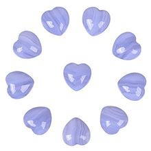 Load image into Gallery viewer, Natural Blue Lace Agate Gemstone Healing Crystal 0.8 Inch Mini Puffy Heart Pocket Stone Iron Gift Box (Pack of 10)