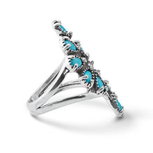 Load image into Gallery viewer, American West Sterling Sleeping Beauty Turquoise Gemstone Cluster Ring Size 5