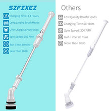 Load image into Gallery viewer, Electric Spin Scrubber 360 Cordless Power Bathroom Scrubber Tub and Tile Shower Scrubber, Floor Scrubber with Long Handle and 3 Replaceable Cleaning Brush Heads for Cleaning Tile Wall Bathtub Kitchen