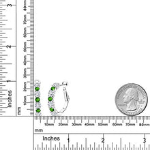 Load image into Gallery viewer, Gem Stone King 3.00 Ct G/H Lab Grown Diamond Green Simulated Tsavorite 925 Silver Earrings