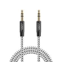 Load image into Gallery viewer, 3 Feet Aux Cable,CableCreation 3.5mm Male to Male Auxiliary Audio Stereo Cord Compatible with Car,Headphones, iPods, iPhones, iPads,Tablets,Laptops,Android Smart Phones& More, 1M /Black & White
